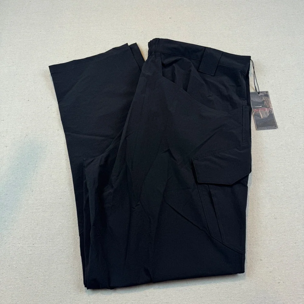 Tactical World Store 4XL Cargo Pants Mens Black Stretch Lightweight Multi-Pocket
